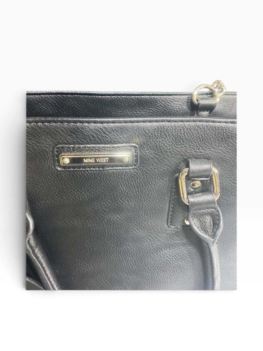 Nine West Black Pebbled Leather Large Handbag